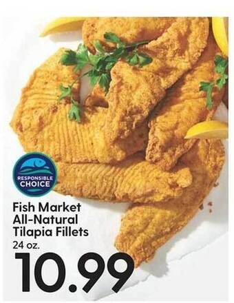 Hy-Vee Fish market all-natural tilapia fillets offer