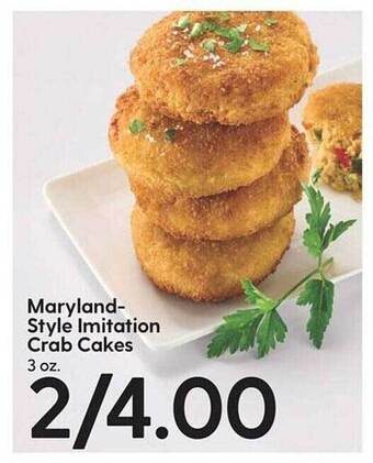 Hy-Vee Maryland-style imitation crab cakes offer