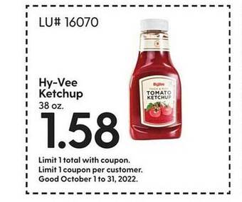 Hy-Vee Hy-vee ketchup offer