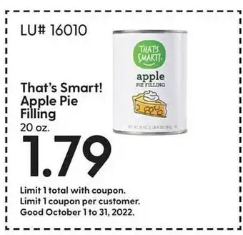 Hy-Vee That's smart! apple pie filling offer