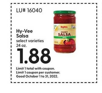 Hy-Vee Hy-vee salsa offer