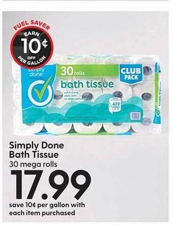 Hy-Vee Simply done bath tissue offer