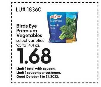 Hy-Vee Birds eye premium vegetables offer
