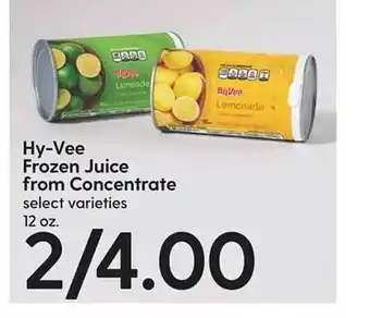 Hy-Vee Hy-vee frozen juice from concentrate offer