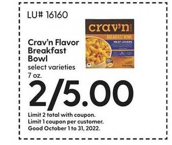 Hy-Vee Crav'n flavor breakfast bowl offer