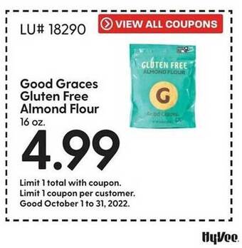 Hy-Vee Good graces gluten free almond flour offer