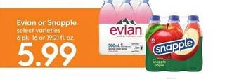 Hy-Vee Evian or snapple offer