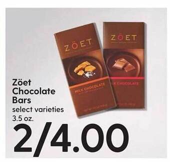 Hy-Vee Zöet chocolate bars offer