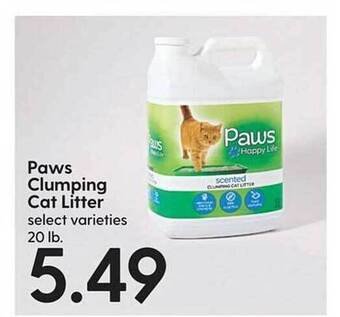 Hy-Vee Paws clumping cat litter offer