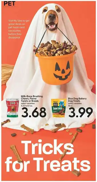 Hy-Vee Milk-bone brushing chews, flavor twists or braids blue dog bbakery dog treats offer