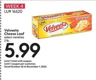Hy-Vee Velveeta cheese loaf offer