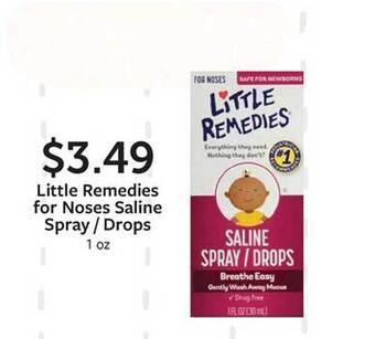 Fareway Little remedies for noses saline spray drops offer