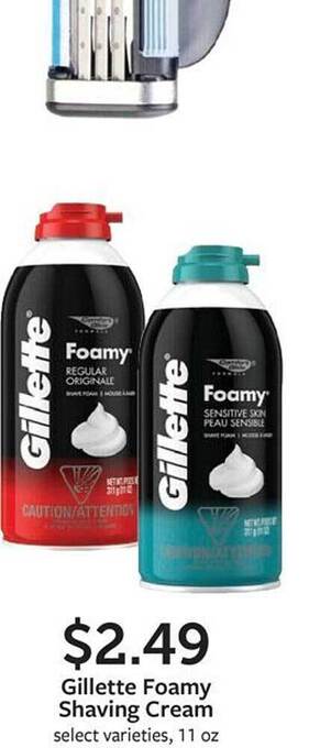 Fareway Gillette foamy shaving cream offer