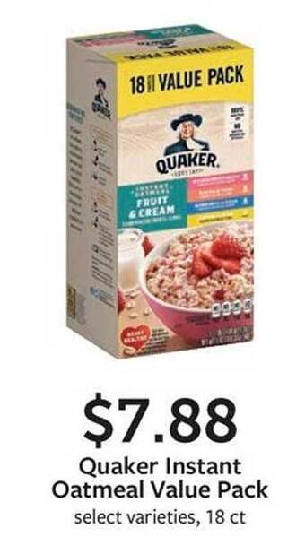 Fareway Quaker instant oatmeal value pack offer