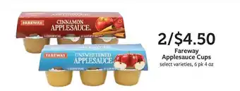 Fareway Fareway applesauce cups offer