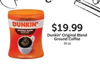 Fareway Dunkin' original blend ground coffee offer