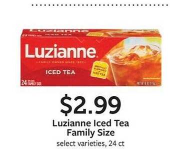 Fareway Luzianne iced tea family size offer