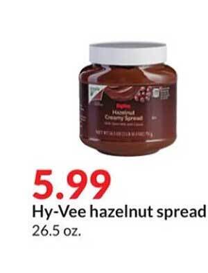 Hy-Vee Hy-vee hazelnut spread offer