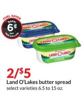 Hy-Vee Land o'lakes butter spread offer