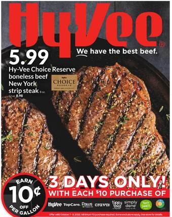 Hy-Vee Hy-vee choice reserve boneless beef new york strip steak offer