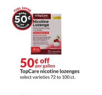 Hy-Vee Topcare nicotine lozenges offer