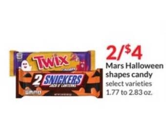 Hy-Vee Mars halloween shapes candy offer