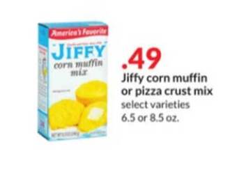 Hy-Vee Jiffy corn muffin or pizza crust mix offer