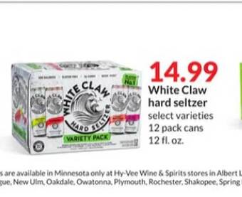 Hy-Vee White claw hard seltzer offer
