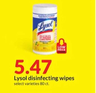 Hy-Vee Lysol disinfecting wipes offer