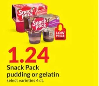 Hy-Vee Snack pack pudding or gelatin offer