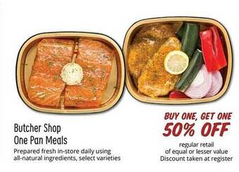 Sprouts Farmers Market Butcher shop one pan meals offer