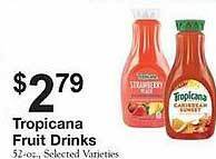 County Market Tropicana fruit drinks offer