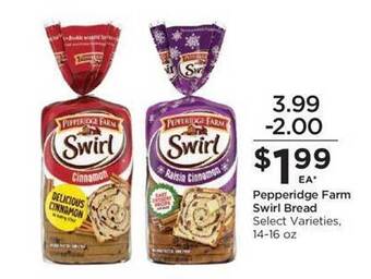 Food 4 Less Pepperidge farm swirl bread offer