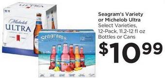 Food 4 Less Seagram's variety or michelob ultra offer