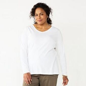 Kohl's Plus size croft & barrow® essential v-neck top offer