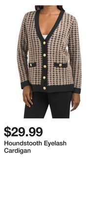 TJ Maxx Houndstooth eyelash cardigan offer
