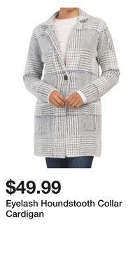 TJ Maxx Eyelash houndstooth collar cardigan offer