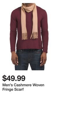 TJ Maxx Men's cashmere woven fringe scarf offer