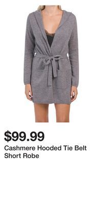 TJ Maxx Cashmere hooded tie belt short robe offer