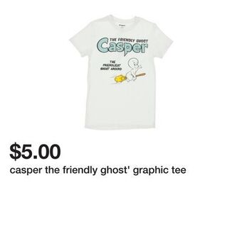 Five Below Casper the friendly ghost' graphic tee offer