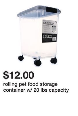Five Below Rolling pet food storage container w/ 20 lbs capacity offer