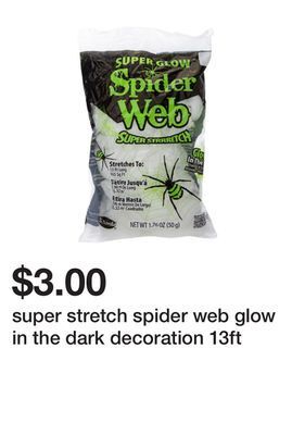 Five Below Super stretch spider web glow in the dark decoration 13ft offer