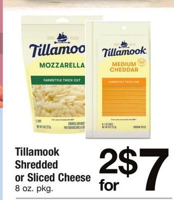 ACME Tillamook shredded or sliced cheese offer
