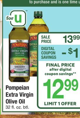 ACME Pompeian extra virgin olive oil offer