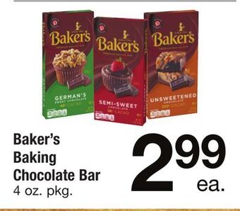 ACME Baker's baking chocolate bar offer