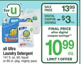 ACME All ultra laundry detergent offer