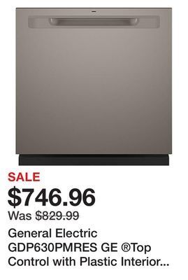 Kmart General electric gdp630pmres ge ®top control with plastic interior dishwasher with sanitize cycle & dry boost slate- offer