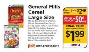 ShopRite Cereal large size offer