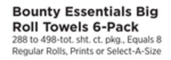 ShopRite Big roll towels 6-pack offer