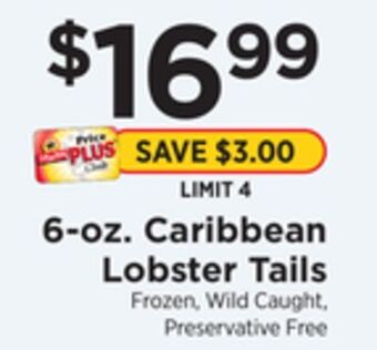 ShopRite 6-oz. caribbean lobster tails offer